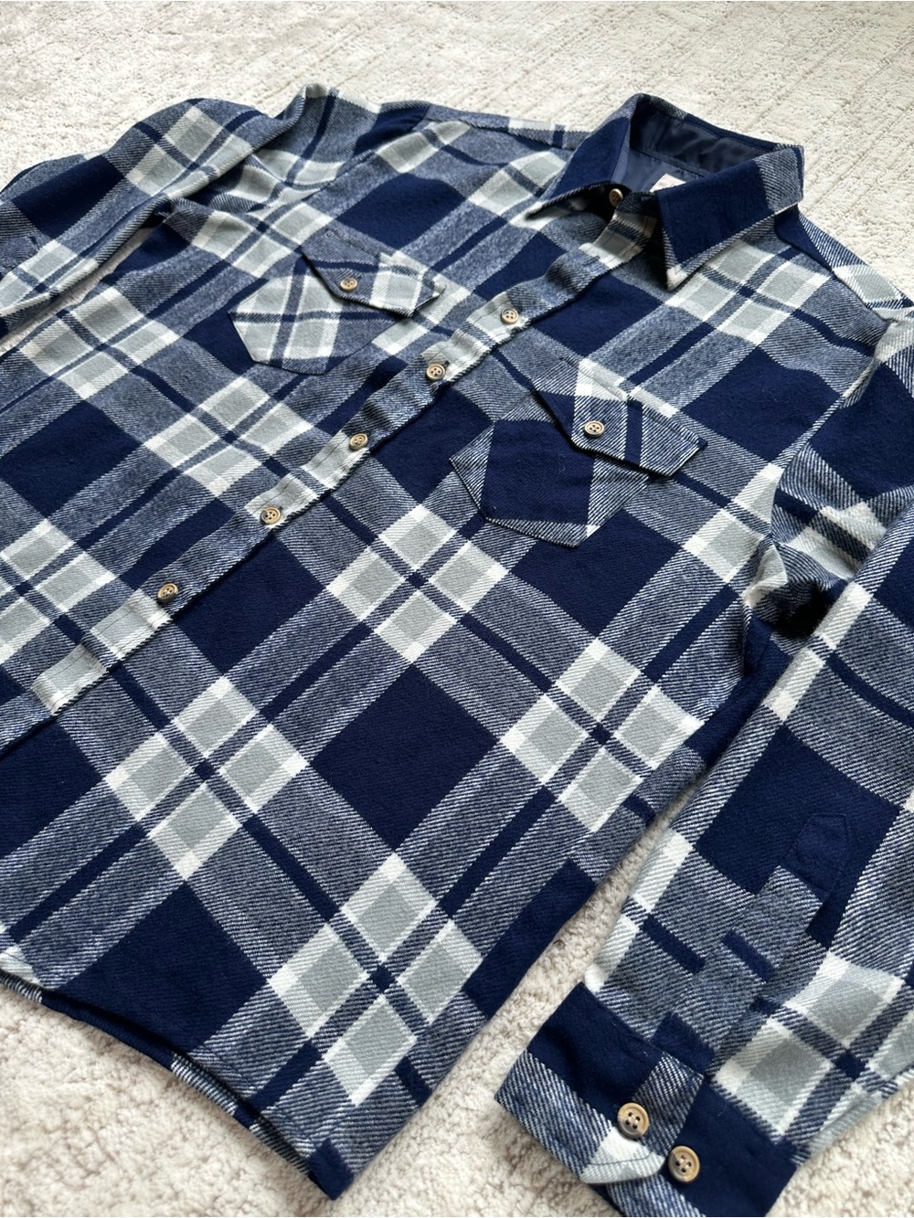 Vintage SEARS Flannel Button Down Shirt Large 16-16 1/2 Men’s 100% Acrylic - Picture 6 of 10